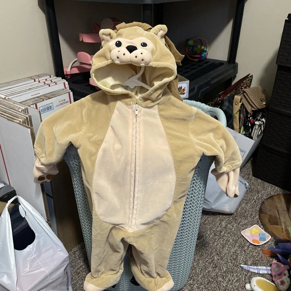 miniwear Tan and Cream Lion Onesie Halloween Costume